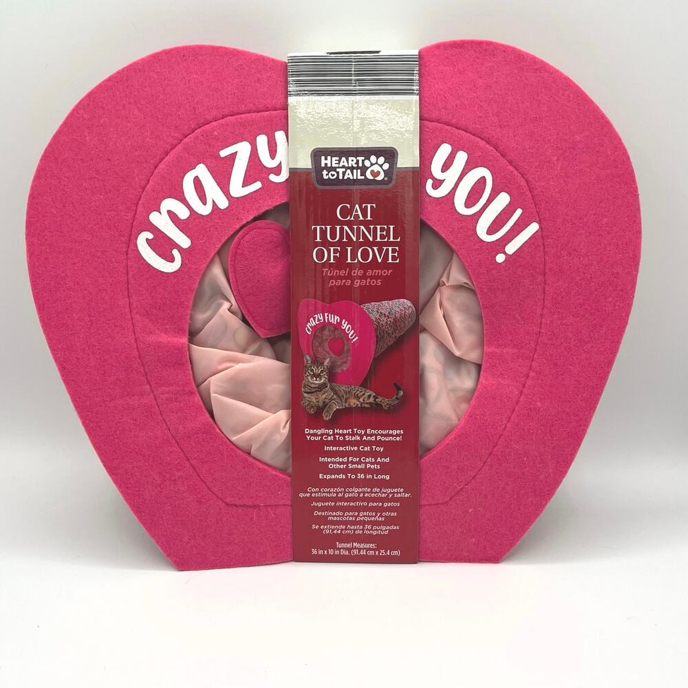 Heart to Tail Cat Tunnel Play Tube Valentine Crazy Fur You
